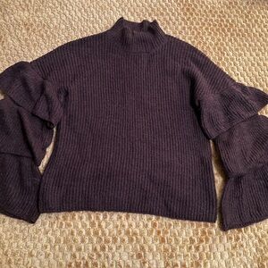 Kaisely Dark Purple Women's Turtleneck Sweater